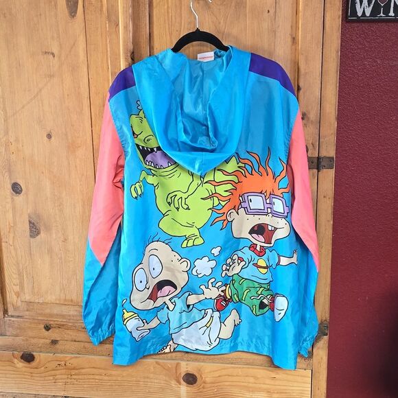 Nickelodeon Rugrats Windbreaker Jacket - Size L | Hooded Quarter-Zip Dinasauer🦖 - Picture 11 of 15
